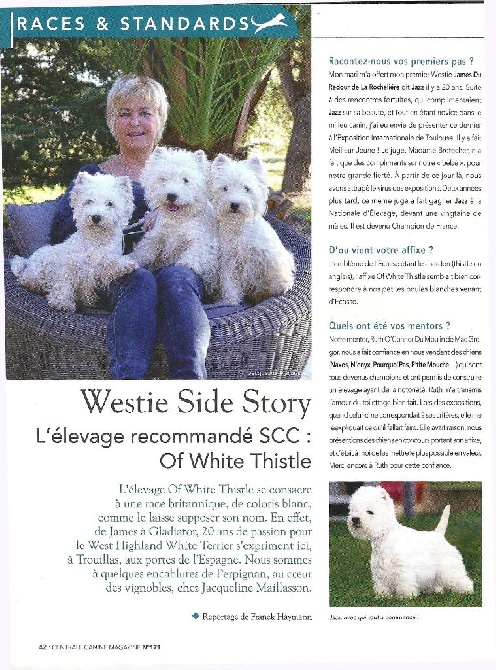 of White Thistle - 09/10/2014 Notre Elevage à l'honneur par la Société centrale Canine